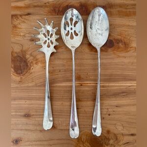 Vintage Silver-plated  Serving Spoon Set